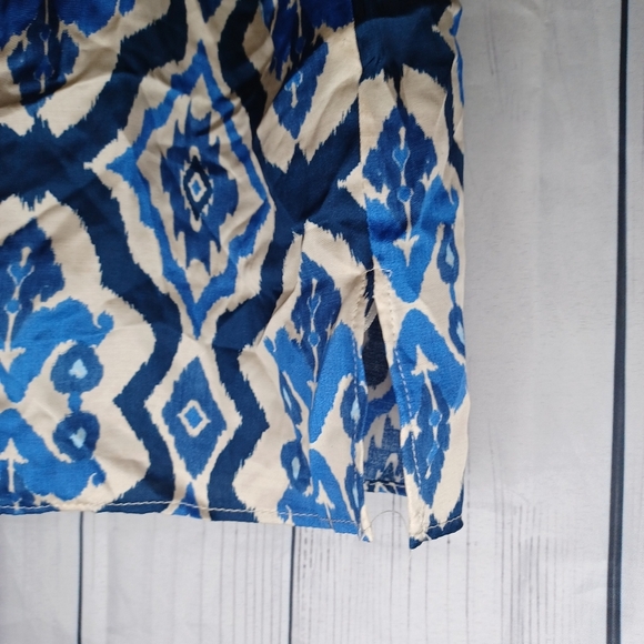 Zara The Leia Top Blue and White Patterned Women's With Tie Straps NWT - Picture 14 of 14